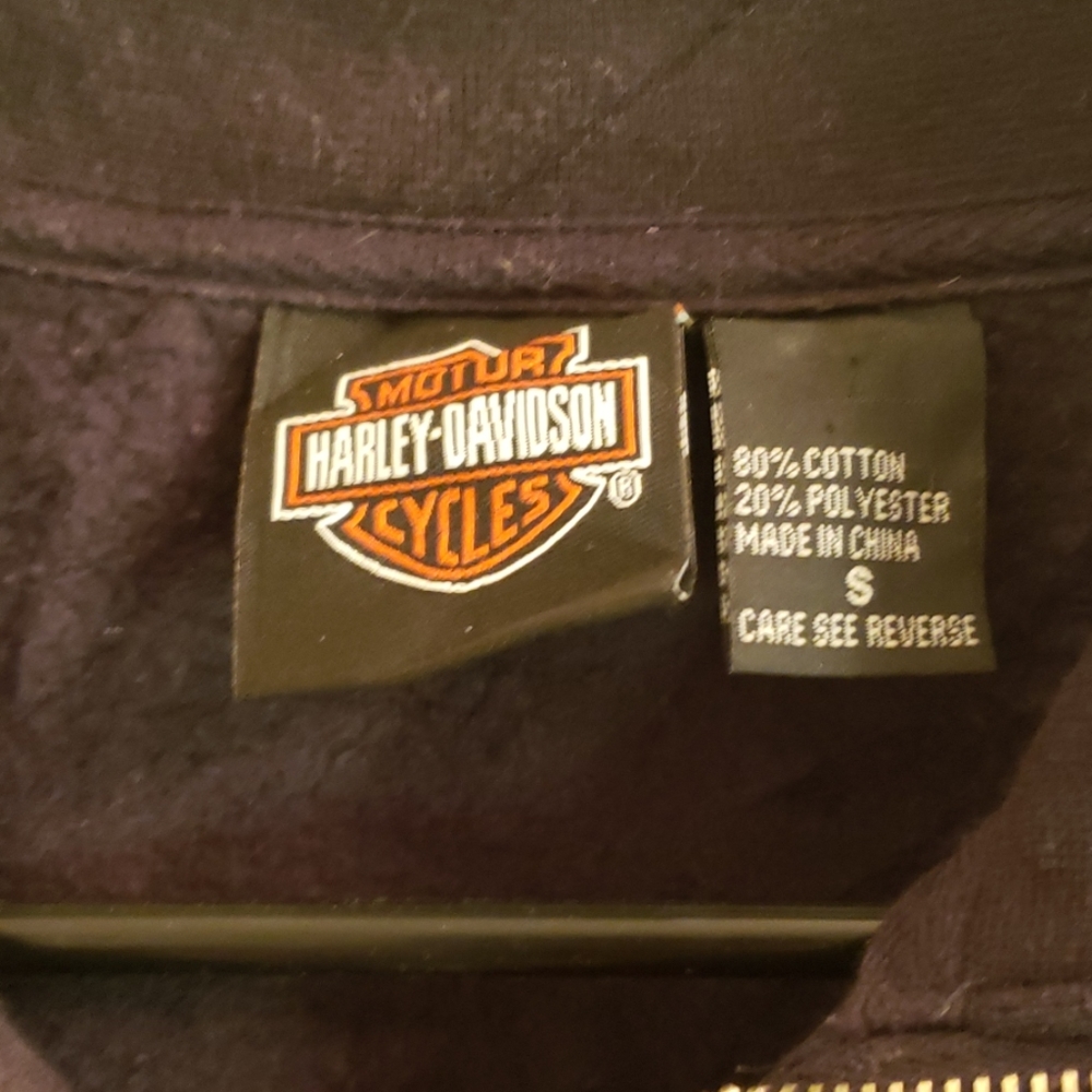 Harley-Davidson Zip Up Sweatshirt Black Small - Picture 3 of 5